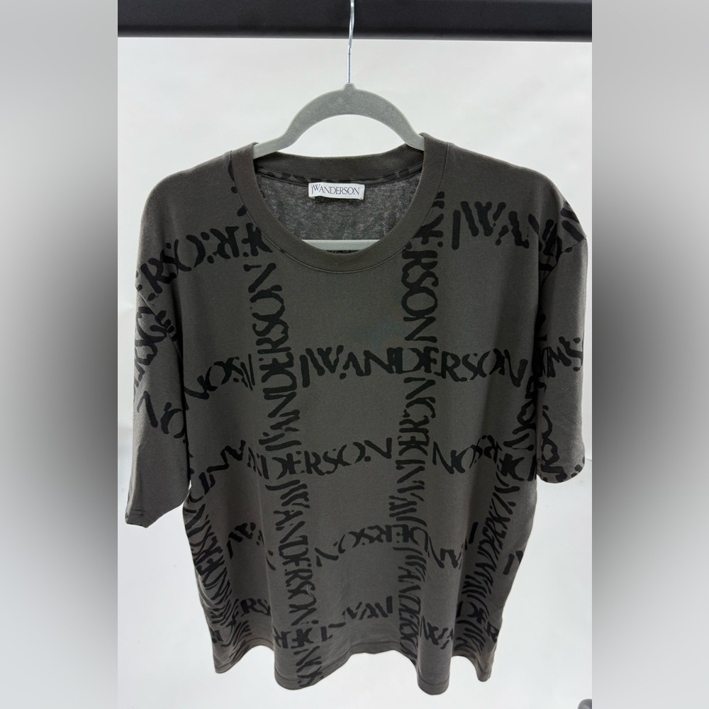 Jw Anderson Gray Short Sleeve Graphic Tee